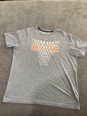 Nike Gray Short Sleeve 'ELITE' Graphic Dri-FIT Tee
